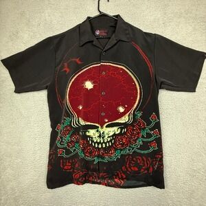 Grateful Dead Dragonfly Shirt Men's L‎ Rock Band Steal Your Face Skull Roses